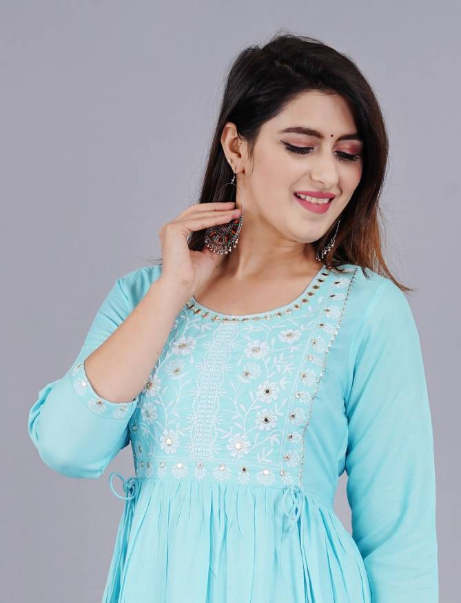 Naira Cut 01 Size Set Rayon Designer Kurti Wholesale Price In Surat
